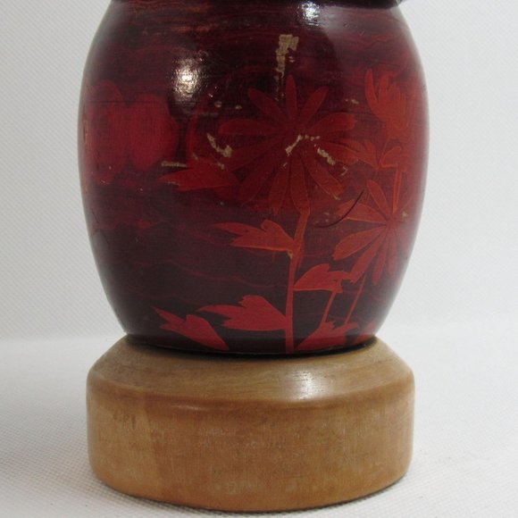 Big red Japanese kokeshi doll/ kokeshi doll/ set k - Picture 6 of 9